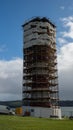 PLYMOUTH, DEVON, UK - March 06 2020: Smeaton`s Tower covered with scaffolding while improvement and repair works are carried out