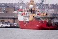 Her Majesty`s Naval Base Devonport England seen from the river TaMAR Royalty Free Stock Photo