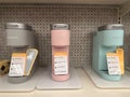 Colorful pastel Keurig K-Mini coffee maker single serve machines on display at a Target store