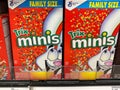 Trix Minis cereal by General Mills, on display at a grocery store Royalty Free Stock Photo