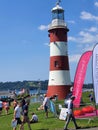 Plymouth`s Hoe, Smeaton`s Tower Lighthouse. Royalty Free Stock Photo