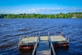 Volga river pier in Plyos town Royalty Free Stock Photo