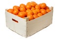 Plywood box full of mandarins Royalty Free Stock Photo