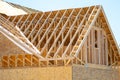 plywood house rafters roof wooden house framework Royalty Free Stock Photo