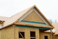 plywood walls and roof of the new house frame plank Royalty Free Stock Photo