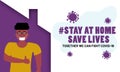 Plz Stay at home and save lives social media campaign and coronavirus prevention