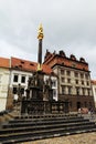 PLZEN, CZECH REPUBLIC - JUNE 5: Renaissance town hall and plague column on the Republic square