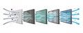 PM 2.5 air filteration and virus protection, 5 layers filter, vector Royalty Free Stock Photo