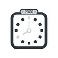 The 20:00, 8pm icon isolated on white background, clock and watch, timer, countdown symbol, stopwatch, digital timer vector icon Royalty Free Stock Photo
