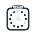 The 16:00, 4pm icon isolated on white background, clock and watch, timer, countdown symbol, stopwatch, digital timer vector icon Royalty Free Stock Photo