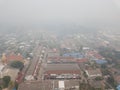 Bad air-pollution PM2.5 covered Chiang Rai town, the Northern province in Thailand.