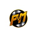 PM Logo Monogram ESport Gaming with Gas Shape Design