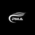 PMA letter logo design on black background.PMA creative initials letter logo concept.PMA letter design