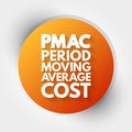 PMAC - Period Moving Average Cost acronym, business concept background
