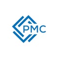 PMC letter logo design on white background. PMC creative circle letter logo Royalty Free Stock Photo