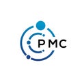 PMC letter technology logo design on white background. PMC creative initials letter IT logo concept. PMC letter design Royalty Free Stock Photo