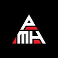 PMH triangle letter logo design with triangle shape. PMH triangle logo design monogram. PMH triangle vector logo template with red Royalty Free Stock Photo