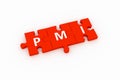 PMI puzzle concept white background Royalty Free Stock Photo