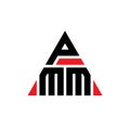 PMM triangle letter logo design with triangle shape. PMM triangle logo design monogram. PMM triangle vector logo template with red Royalty Free Stock Photo