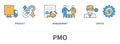 PMO Project Management Office vector infographics Royalty Free Stock Photo