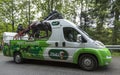 PMU (Le Pari Mutuel Urbain) Vehicle in Vosges Mountains - Tour d Royalty Free Stock Photo