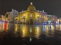 PNC Bank on a Rainy Sunday Night in Georgetown in Washington DC Royalty Free Stock Photo