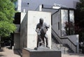 PNC Plaza, Willie Nelson statue, entrance to Austin City Limits, Austin Texas, USA