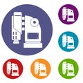 Pneumatic hammer machine icons set Royalty Free Stock Photo