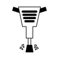 Pneumatic hammer tool isolated icon Royalty Free Stock Photo