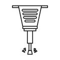 Pneumatic hammer tool isolated icon Royalty Free Stock Photo