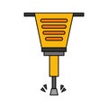 Pneumatic hammer tool isolated icon Royalty Free Stock Photo
