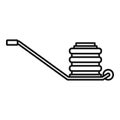 Pneumatic jack-screw icon, outline style