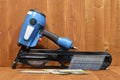 Pneumatic nail gun wood background table