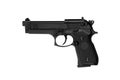 Pneumatic pistol for sports and entertainment. Airsoft guns. Isolate on a white back