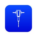 Pneumatic plugger hammer icon digital blue Royalty Free Stock Photo