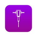 Pneumatic plugger hammer icon digital purple