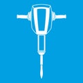 Pneumatic plugger hammer icon white Royalty Free Stock Photo