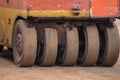 Pneumatic tyred roller compactor prepare for road repairing Royalty Free Stock Photo