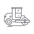 Pneumatic tyred rollers icon, linear isolated illustration, thin line vector, web design sign, outline concept symbol Royalty Free Stock Photo