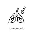 pneumonia icon. Trendy modern flat linear vector pneumonia icon