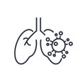 Pneumonia line icon. Editable Strokes. Vector illustration Royalty Free Stock Photo