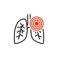 Pneumonia respiratory inflamed icon vector asthma pulmonology logo