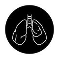 Pneumothorax color line icon. Human diseases.