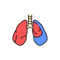 Pneumothorax color line icon. Human diseases.