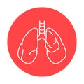 Pneumothorax color line icon. Human diseases.