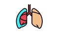 pneumothorax disease color icon animation