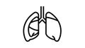 pneumothorax disease line icon animation