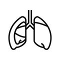 pneumothorax disease line icon vector illustration