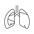 pneumothorax disease line icon vector illustration