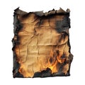 PNG Burned Piece of Paper on Transparent Background - Ai Generated Royalty Free Stock Photo